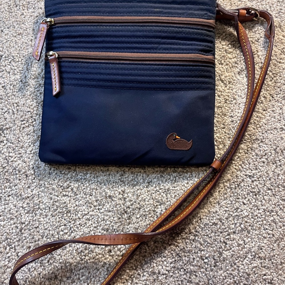 Dooney & Bourke Navy and Brown Crossbody Bag